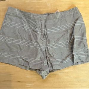 T by Alexander Wang Striped Shorts Beige Cupro Size Extra Small